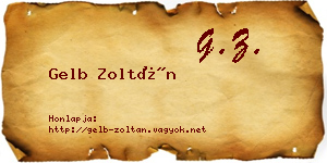 Gelb Zoltán névjegykártya
